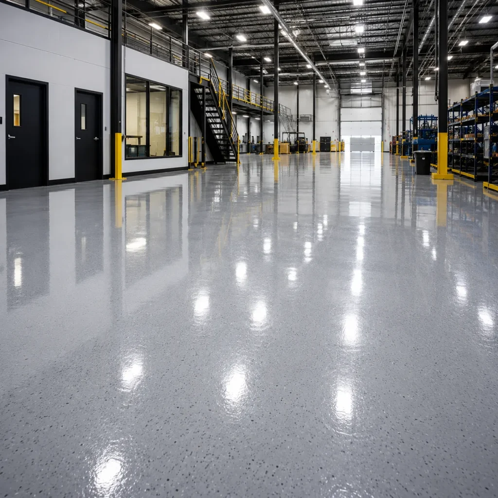 Industrial facility epoxy floor