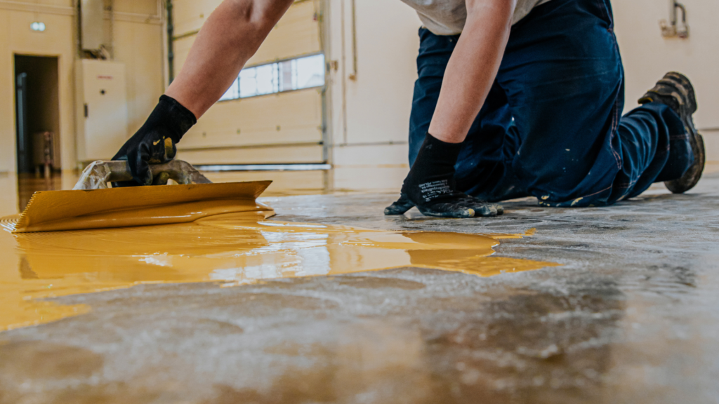 Garage epoxy floor applied by experts from Gold Star Epoxy Flooring